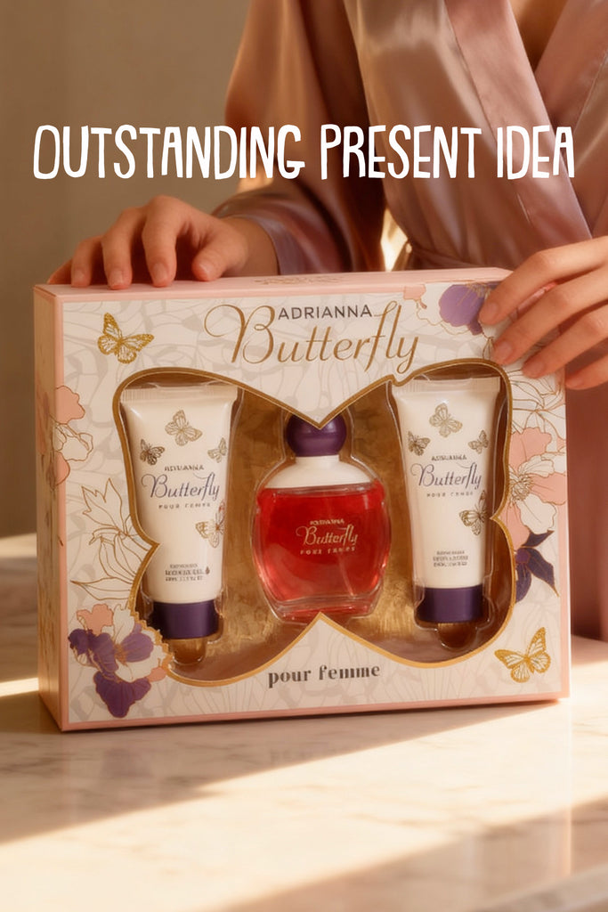 ADRIANNA BUTTERFLY SHOWER GEL, SPRAY PERFUME EAU DE PARFUM, BODY LOTION FOR WOMEN 50ML/1.7FL.OZ /GIFT SET