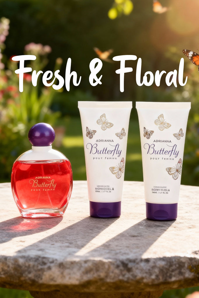 ADRIANNA BUTTERFLY SHOWER GEL, SPRAY PERFUME EAU DE PARFUM, BODY LOTION FOR WOMEN 50ML/1.7FL.OZ /GIFT SET