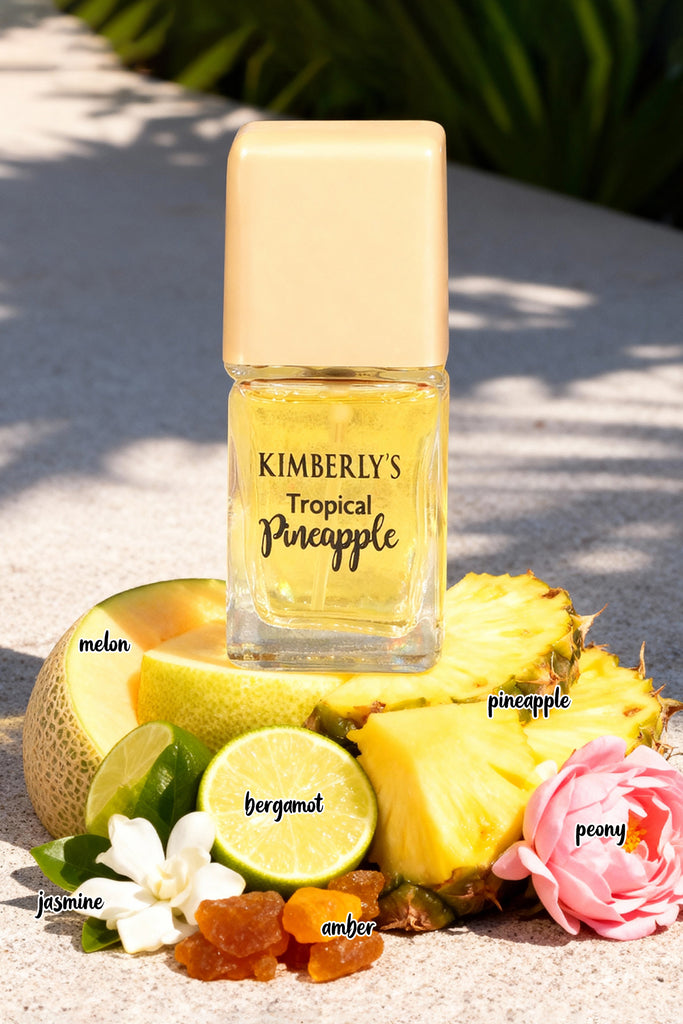 KIMBERLY DISCOVERY TROPICAL PINEAPPLE, SWEET CHERRY, SWEET PEACH, K SPRAY PERFUME EAU DE PARFUM FOR WOMEN -15ML/0.5FL.OZ. /GIFT SET