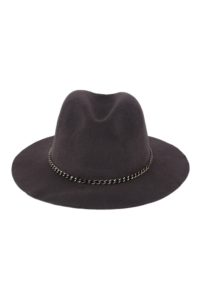 PANAMA HAT W/CHAIN BELT ACCENT