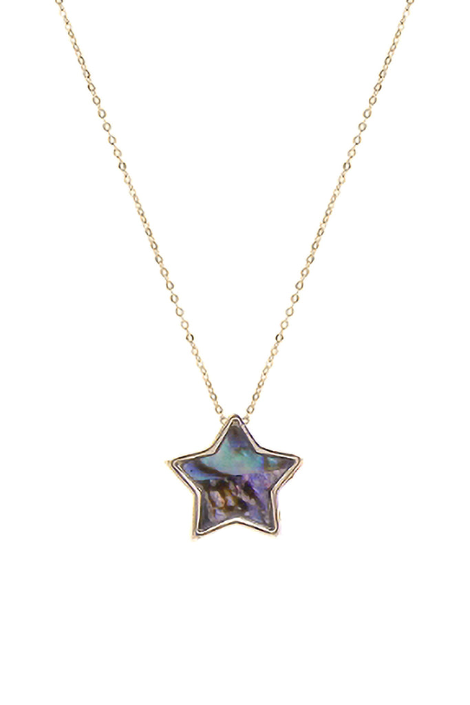 ABALONE STAR CHARM PENDANT NECKLACE
