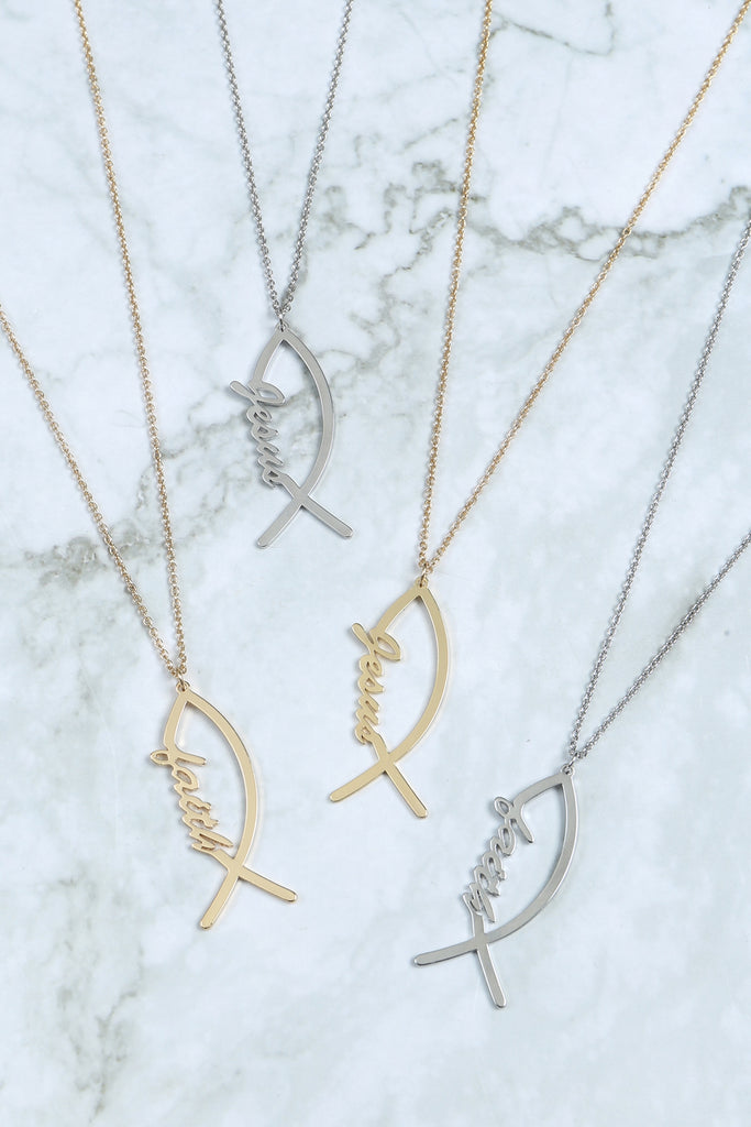 JESUS FISH PENDANT NECKLACE