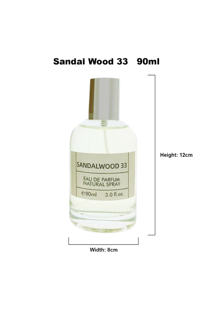 SANDALWOOD 33 SPRAY PERFUME EAU DE TOILETTE FOR MEN & WOMEN - 90ML/3.0FL.OZ. - Riah Fashion