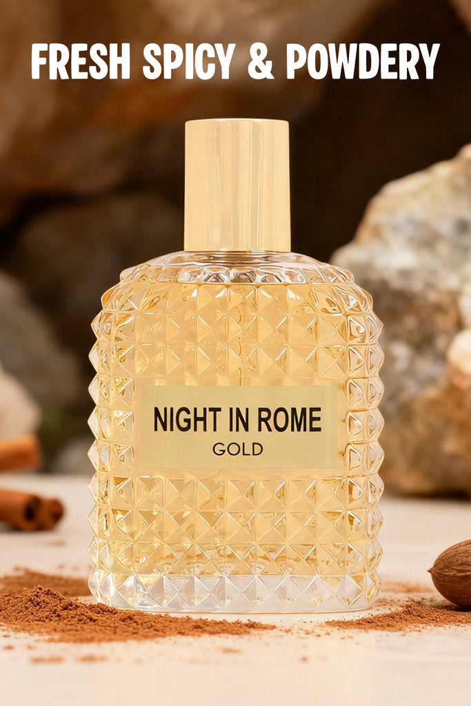 NIGHT IN ROME GOLD SPRAY PERFUME EAU DE PARFUM FOR MEN - 100ML/3.3FL.OZ.