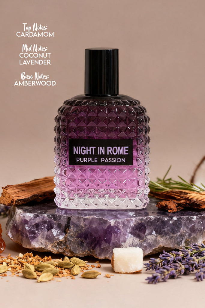 NIGHT IN ROME PURPLE PASSION SPRAY PERFUME EAU DE PARFUM FOR MEN - 100ML/3.3FL.OZ