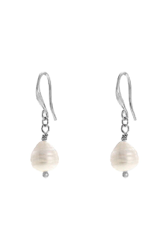 FRESHWATER PEARL DROP FISH HOOK EARRINGS