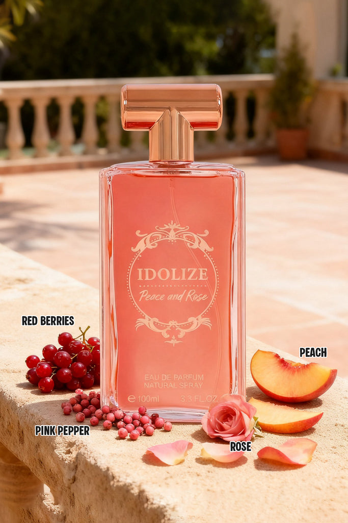IDOLIZE PEACE AND ROSE SPRAY PERFUME EAU DE PARFUM FOR WOMEN - 100ML/3.3FL.OZ.