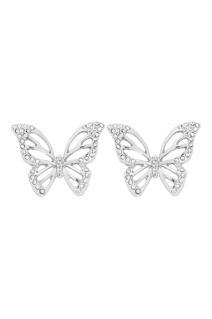 26752 - CUTOUT BUTTERFLY RHINESTONE POST EARRINGS