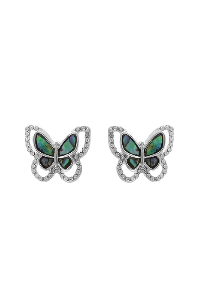 ABALONE BUTTERFLY POST EARRINGS