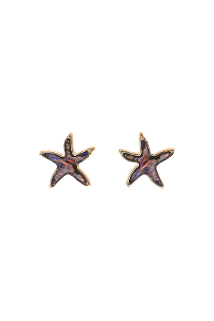 STARFISH ABALONE POST CHARM EARRINGS