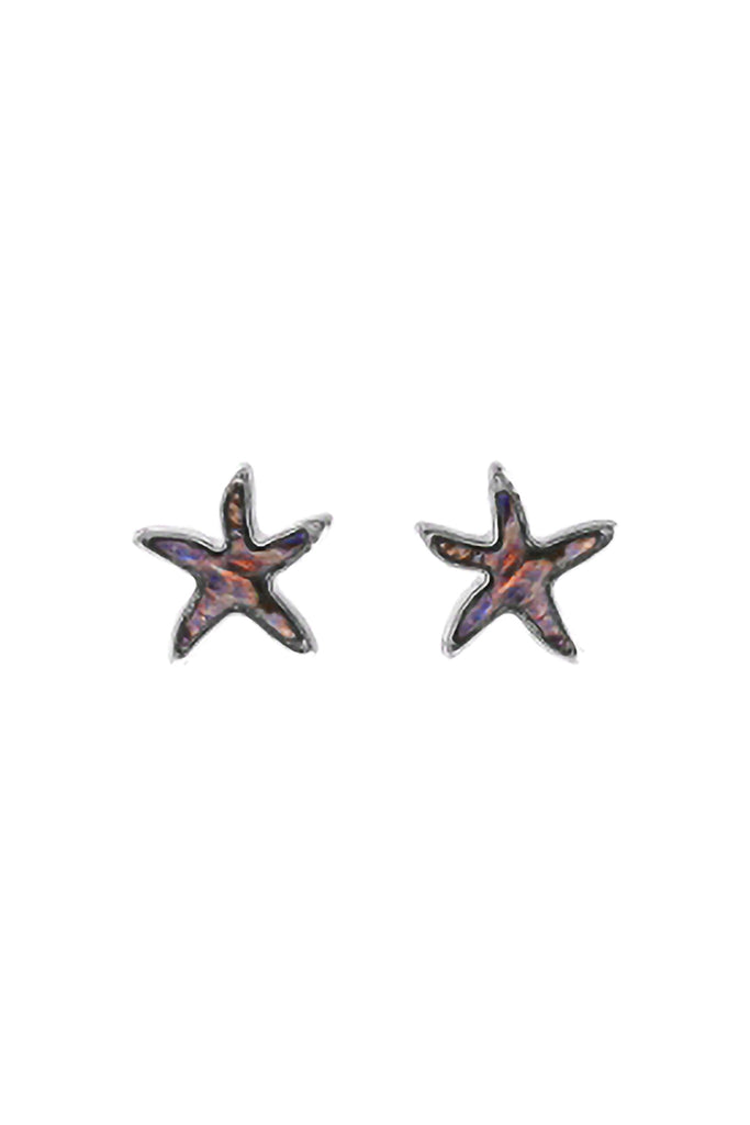STARFISH ABALONE POST CHARM EARRINGS