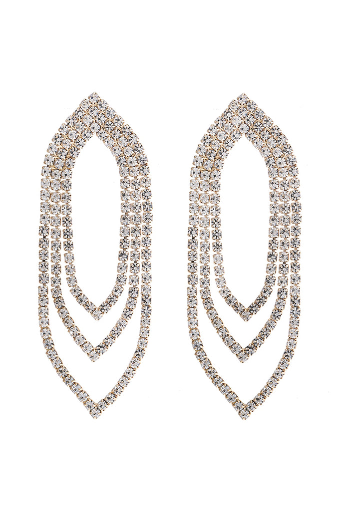 RHINESTONE MOROCCAN DRAPED EARRINGS