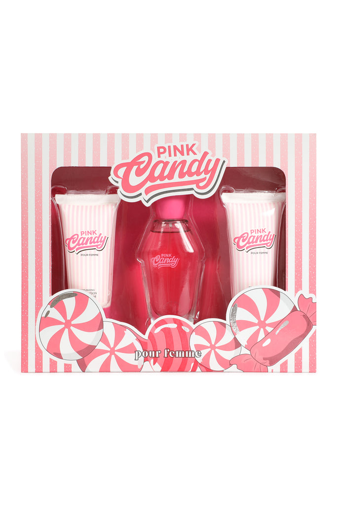 PINK CANDY SPRAY PERFUME FOR WOMEN 3 PIECE SET WITH BODY LOTION AND SHOWER GEL