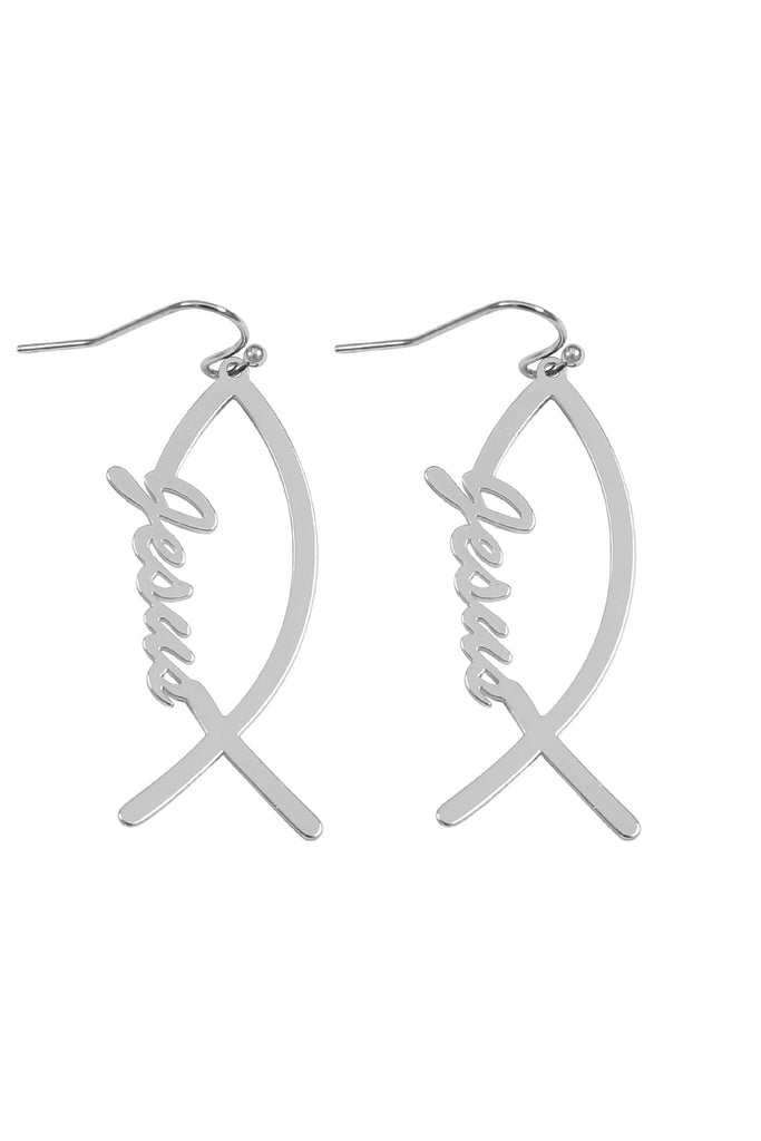 JESUS FISH HOOK EARRINGS