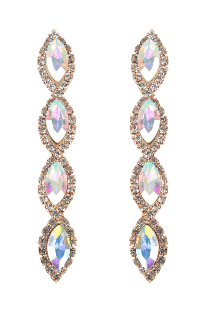 MARQUISE RHINESTONE LINK DROP EARRINGS