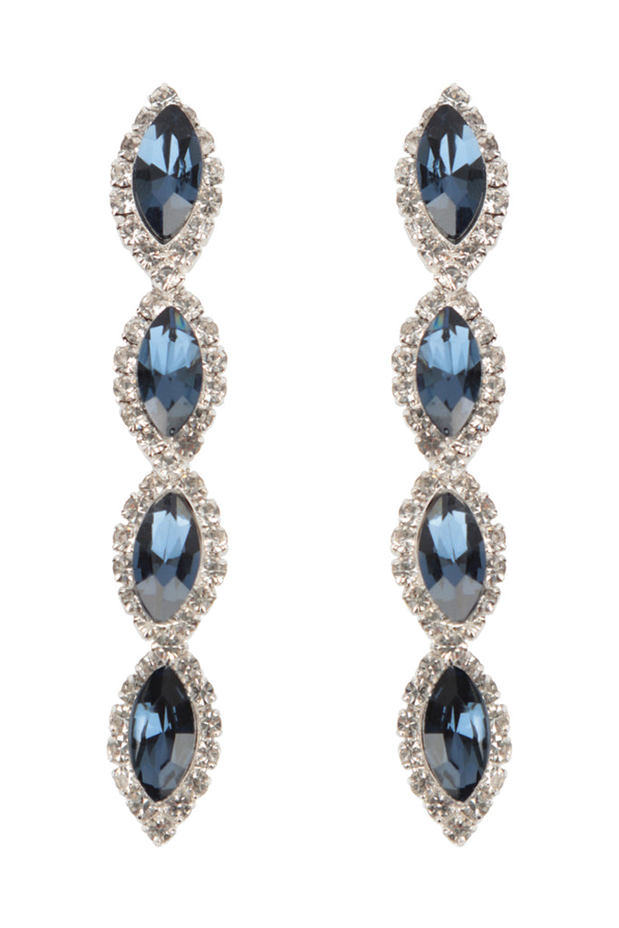 MARQUISE RHINESTONE LINK DROP EARRINGS