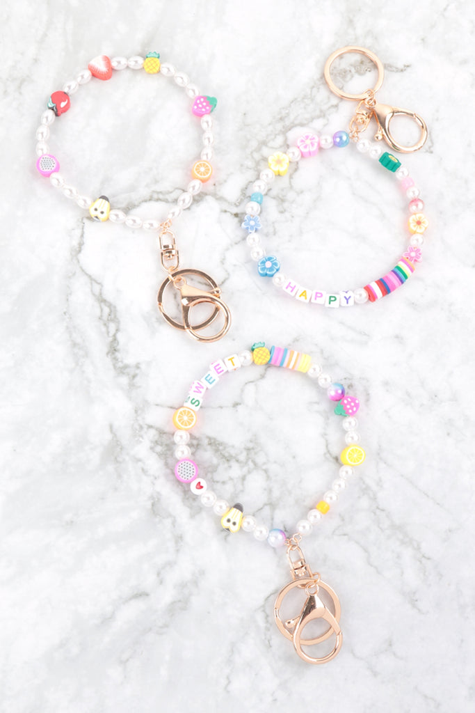 FRUIT STATION PEARL WRISTLET KEYCHAIN