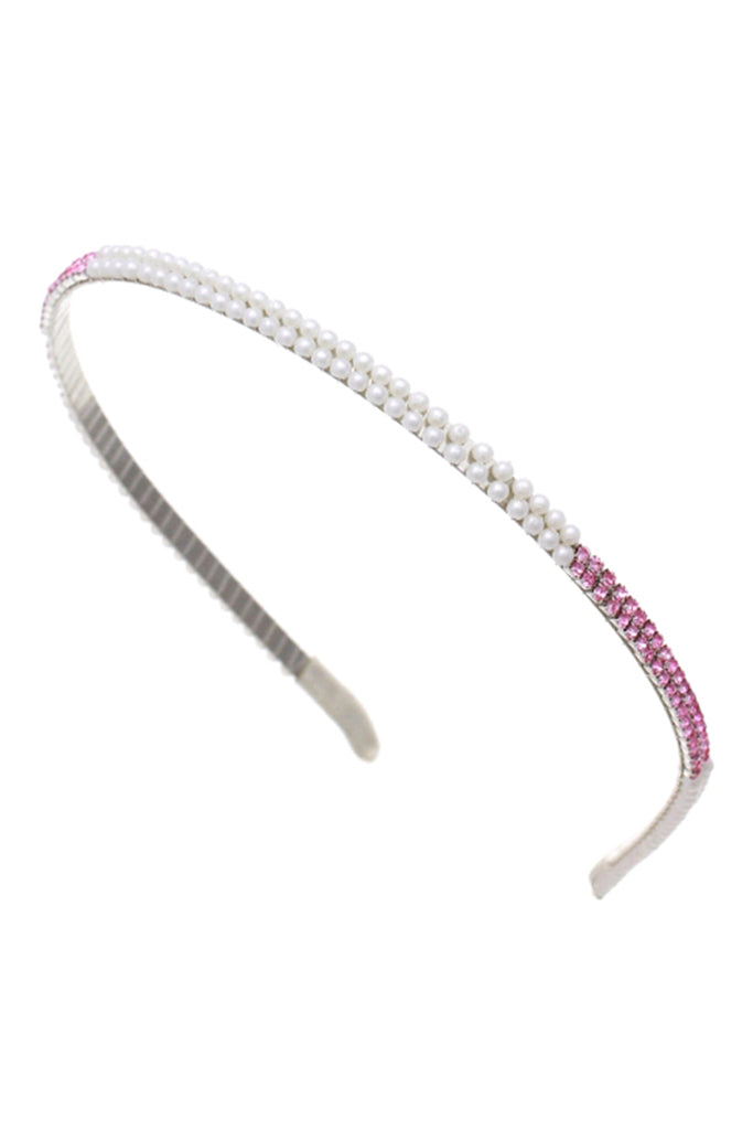 PEARL HEADBAND W/ RHINESTONE