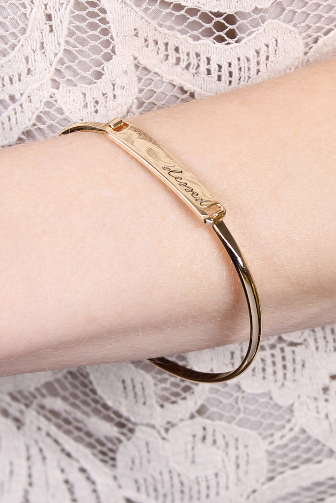 "Blessed" Hinge Plated Bracelet