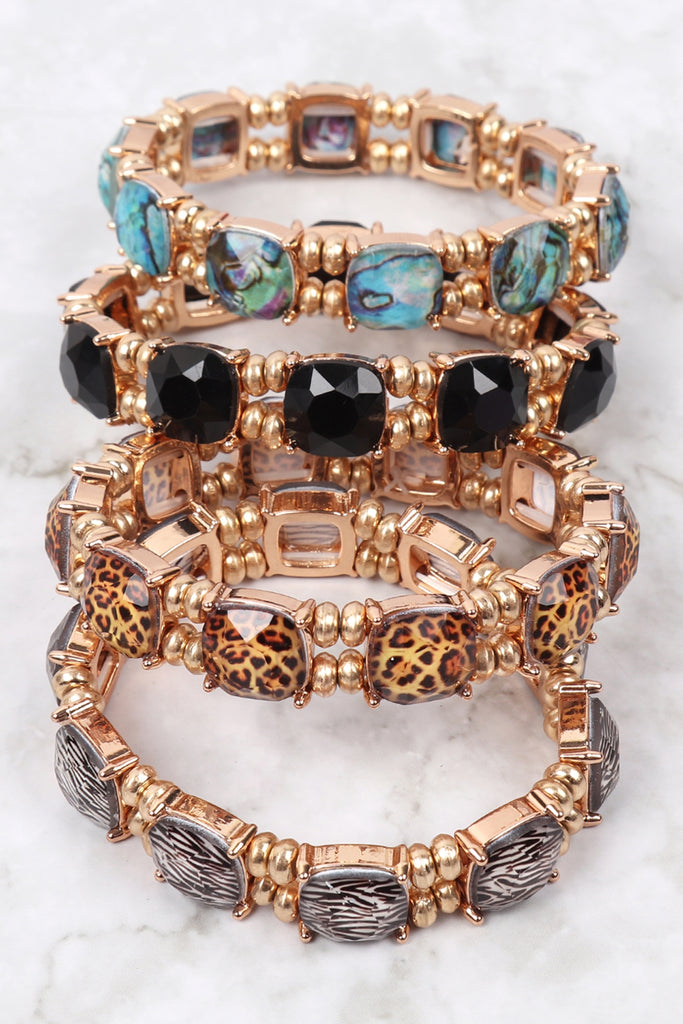 CUSHION CUT W/ BEADS BRACELET