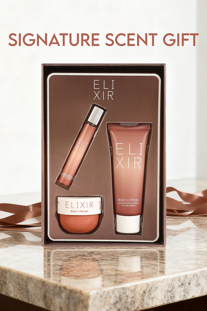 ELIXIR 3 PIECE PERFUME GIFT SET FOR WOMEN – EAU DE PARFUM, BODY LOTION & BODY CREAM