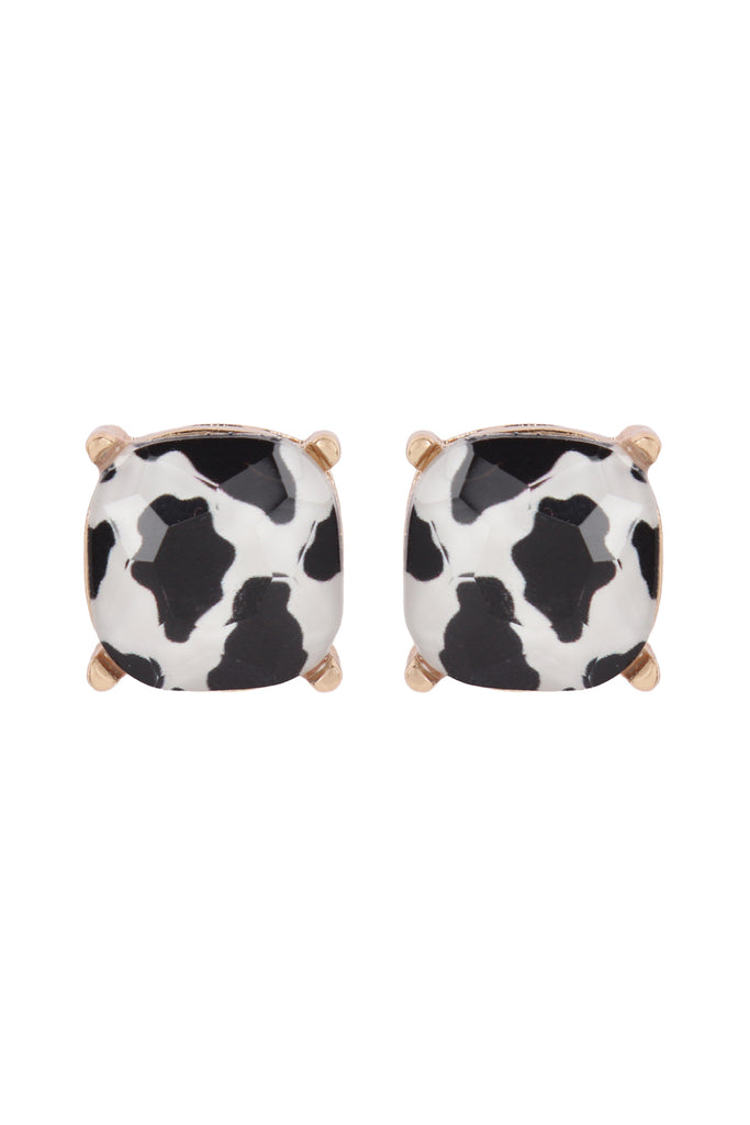 AE0088 - GLASS CUSHION POST EARRINGS