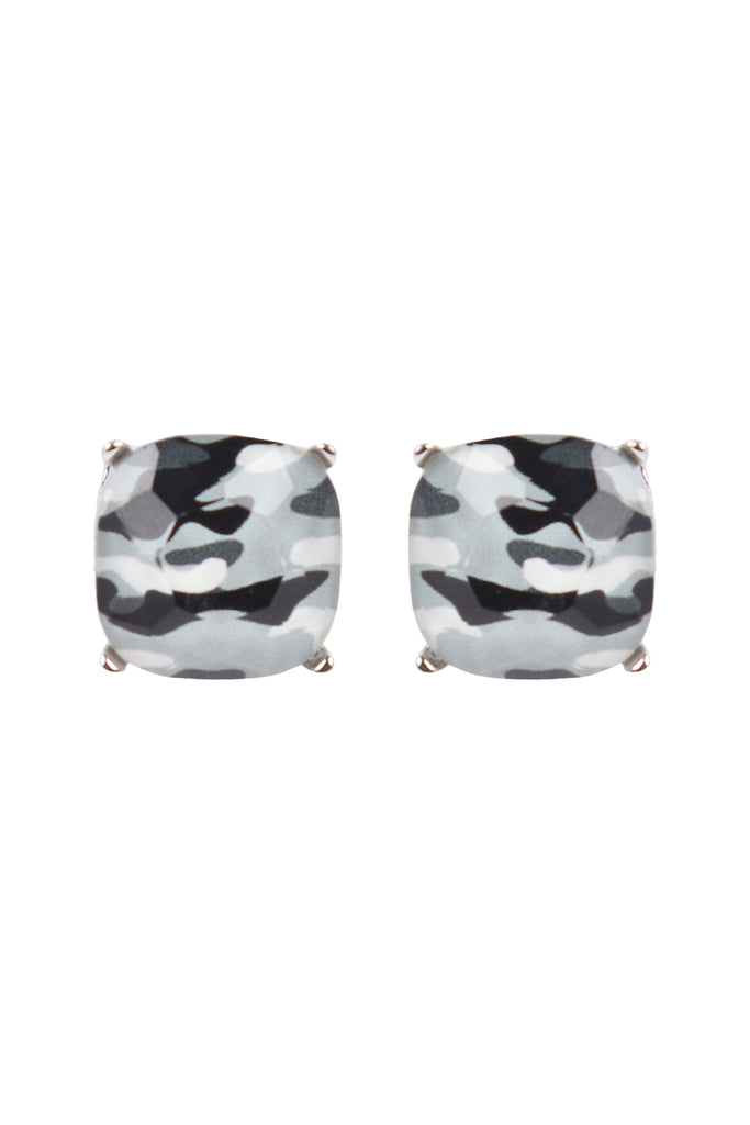 AE0088 - GLASS CUSHION POST EARRINGS
