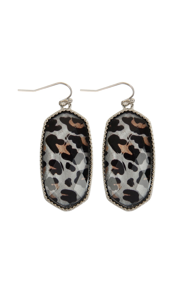 AE0331 - OVAL EPOXY DROP FISH HOOK EARRINGS