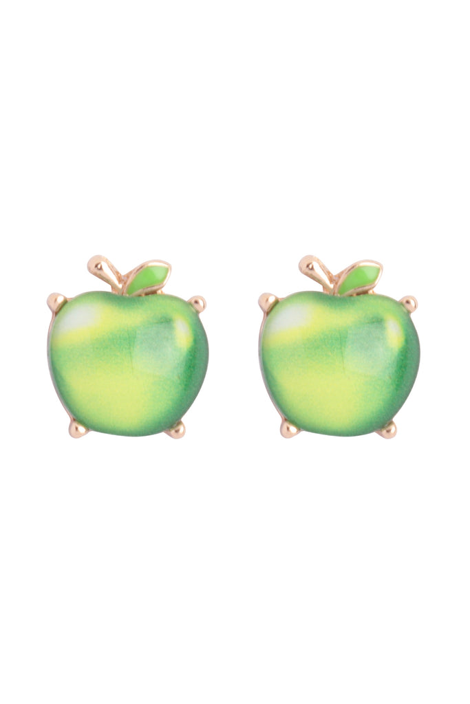 APPLE PRINT EPOXY STUD EARRINGS