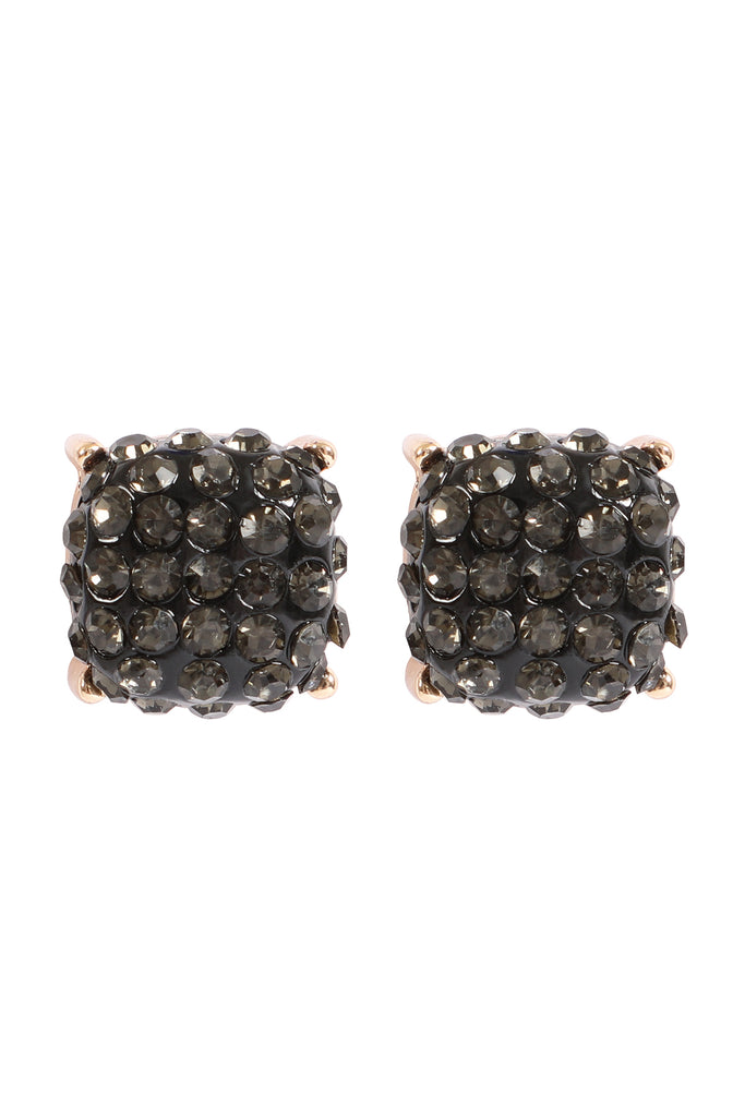 PAVE RHINESTONES EPOXY STUD EARRINGS
