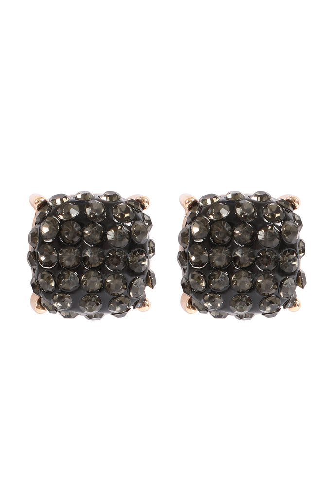 PAVE RHINESTONES EPOXY STUD EARRINGS