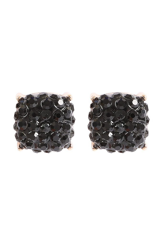 PAVE RHINESTONES EPOXY STUD EARRINGS