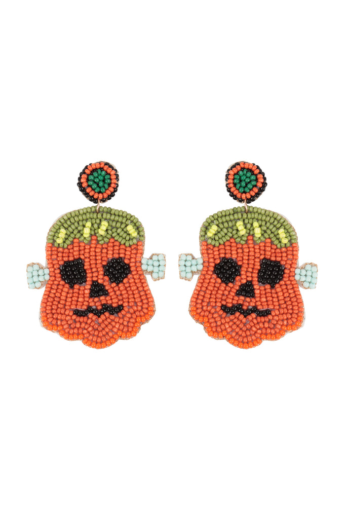 PUMPKIN SEED BEADS DROP EARRINGS