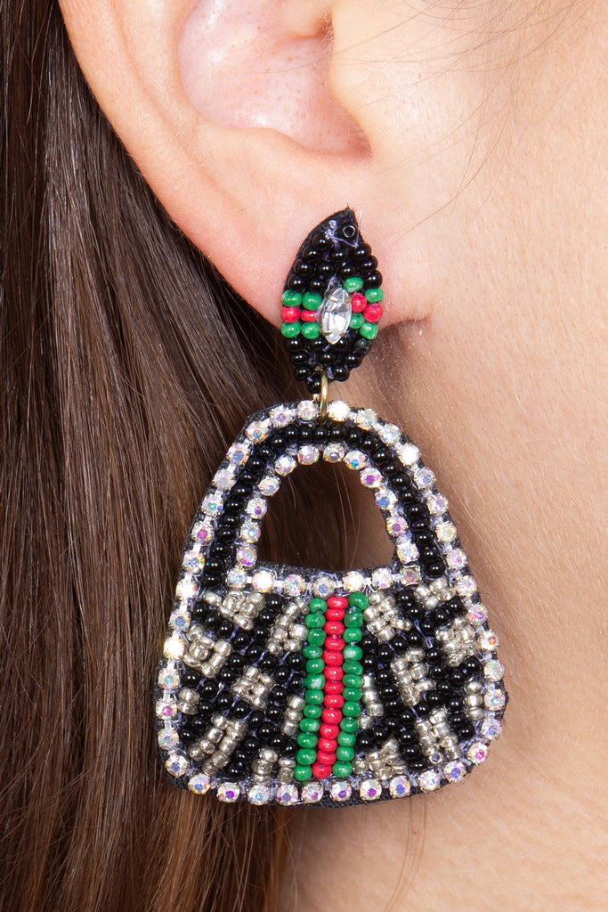 BAG SHAPE SEED BEADS EARRINGS