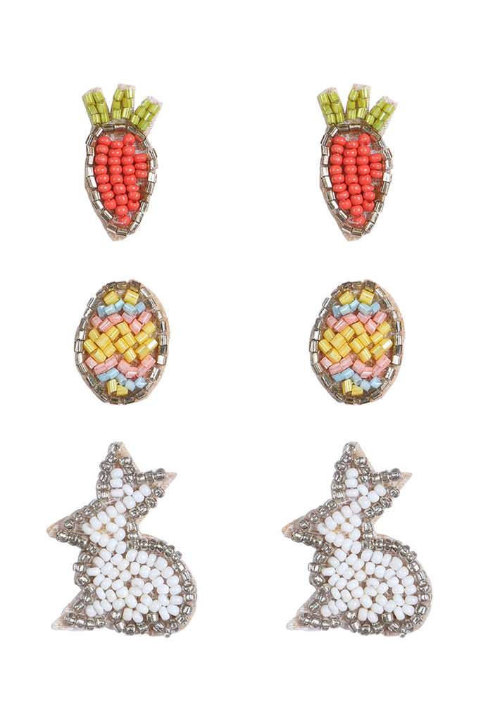 EASTER RABBIT EGG STUD EARRINGS SET