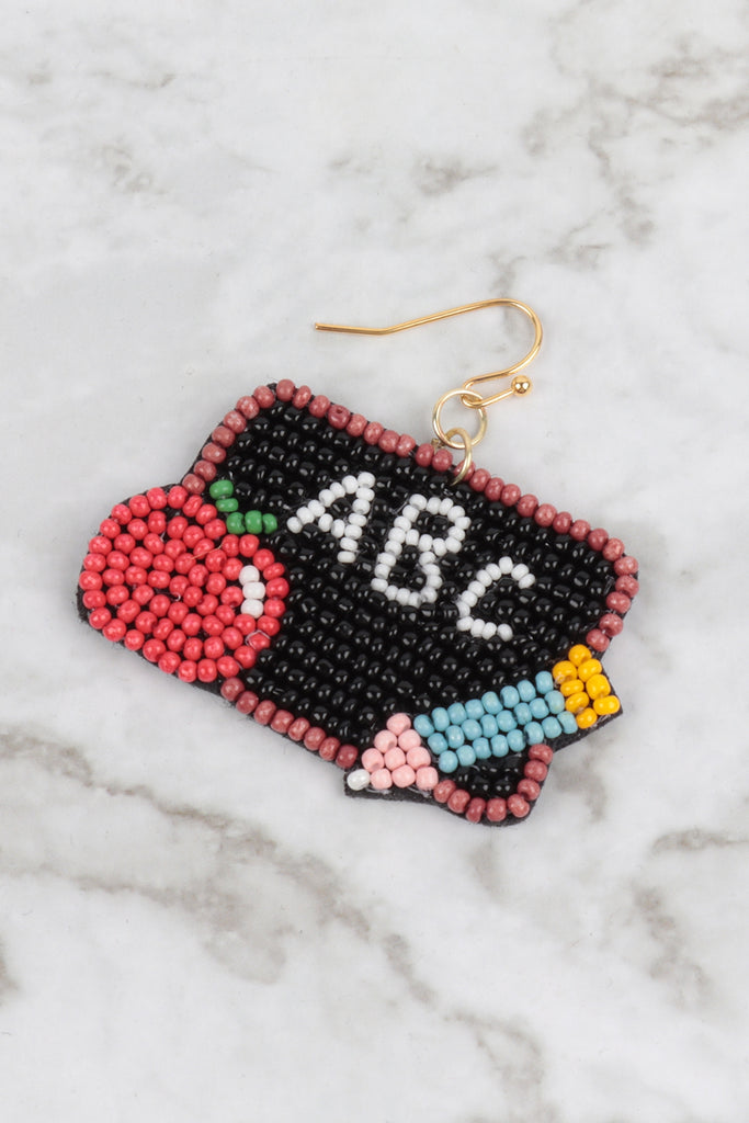 ABC, TEACHERS DAY SEED BEAD EARRINGS