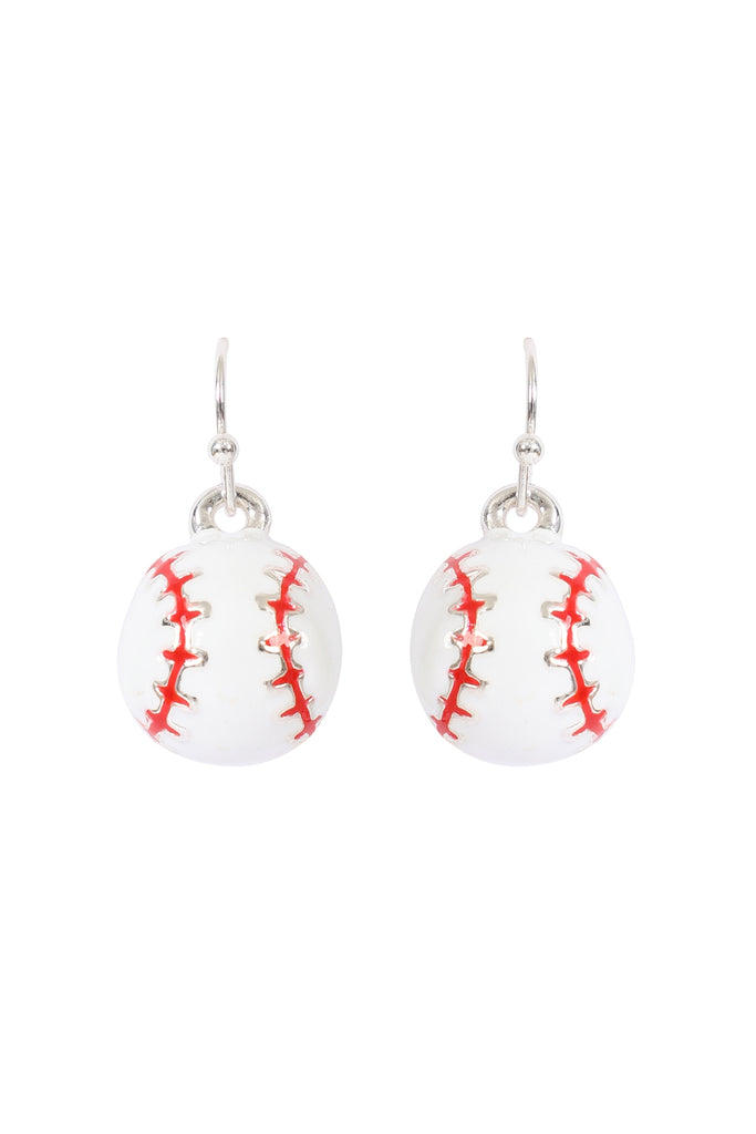 BASEBALL EPOXY SPORTS DANGLE HOOK EARRINGS
