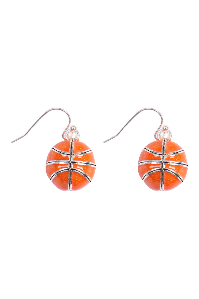 BASKETBALL EPOXY SPORTS DANGLE HOOK EARRINGS