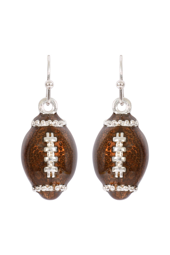 FOOTBALL RESIN SPORTS DANGLE HOOK EARRINGS