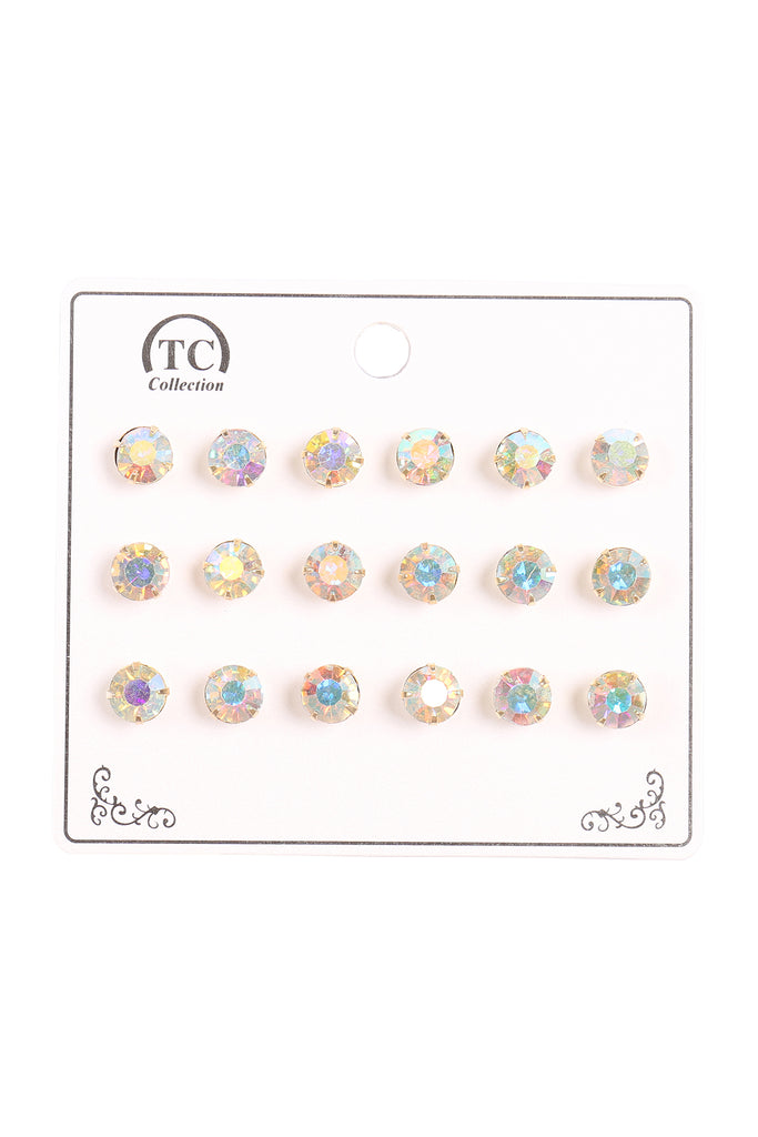 CRYSTAL STUD EARRINGS SET
