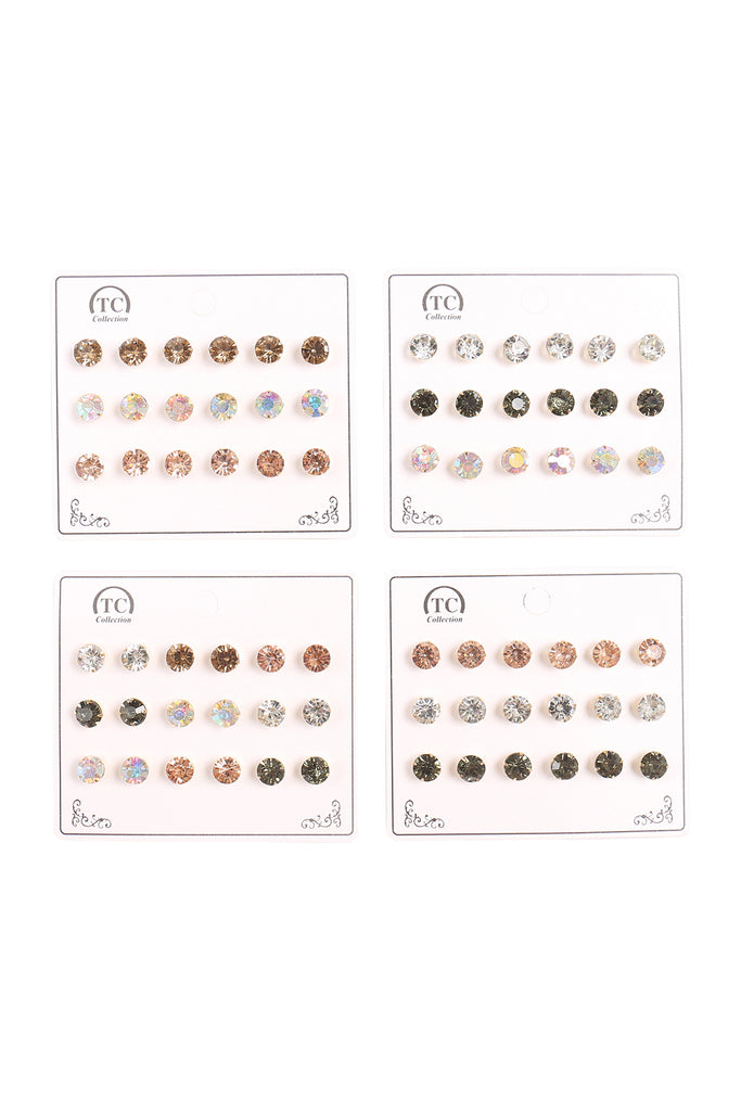 CRYSTAL STUD EARRINGS SET