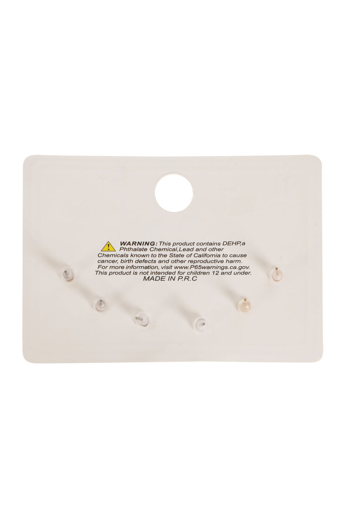 3PAIR RHINESTONE PEARL ACRYLIC ASSORTED COLOR EARRINGS