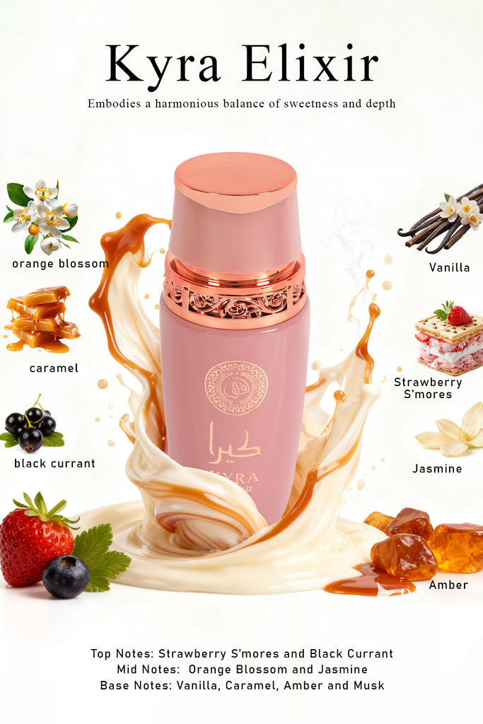 KYRA ELIXIR SPRAY PERFUME EAU DE PARFUM FOR WOMEN - 100ML/3.4FL.OZ