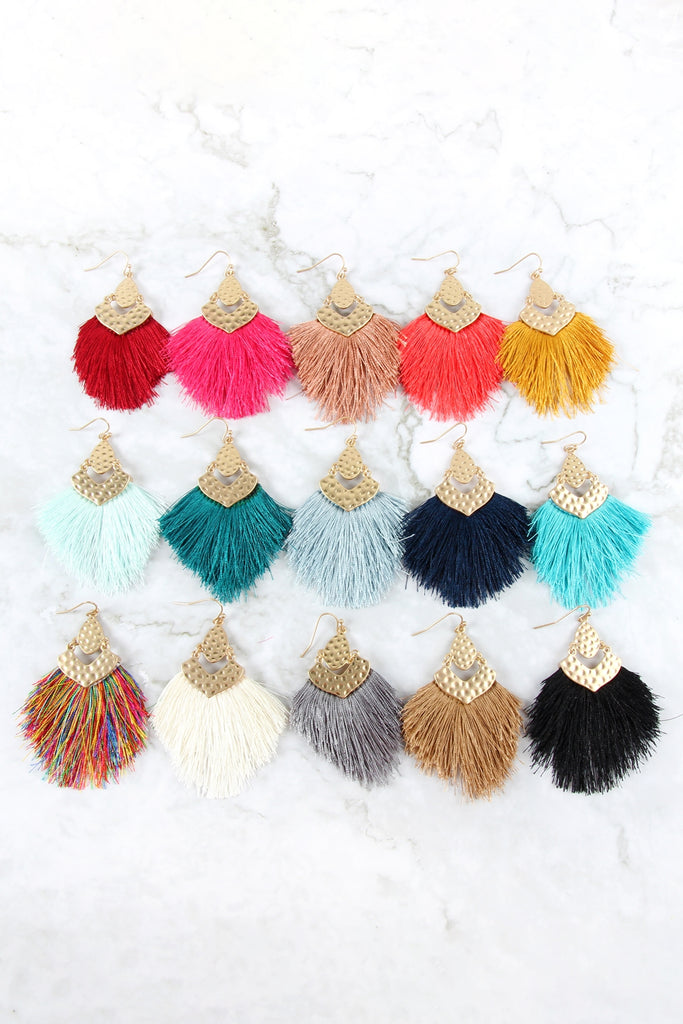 DANGLE TASSEL DROP EARRINGS