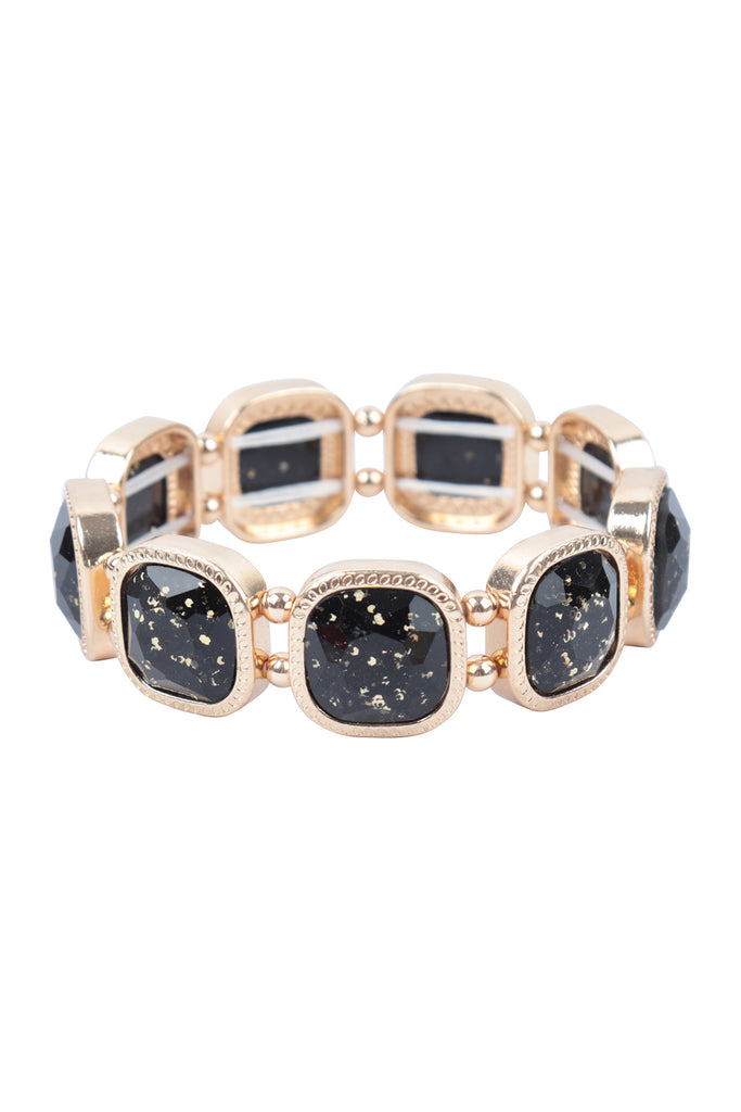 SQUARE GLITTER EPOXY STRETCH BRACELET