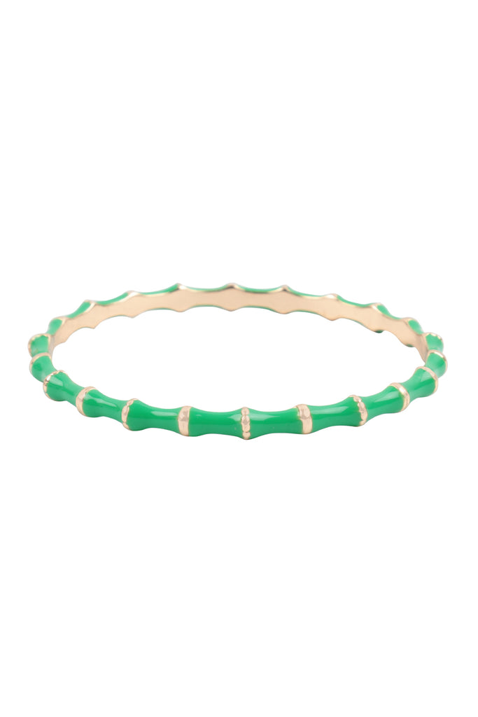 7.25" BAMBOO COLOR ENAMEL BANGLE BRACELET