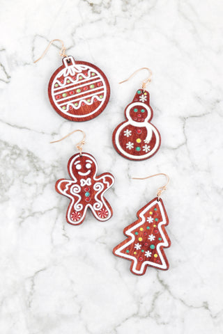 CHRISTMAS TREE WITH STAR SEED BEAD DROP EARRINGS