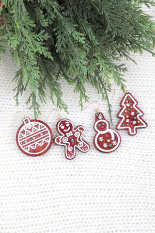 CHRISTMAS TREE WITH STAR SEED BEAD DROP EARRINGS