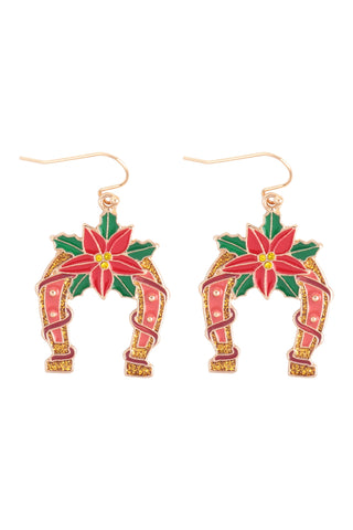 CHRISTMAS TREE WITH STAR SEED BEAD DROP EARRINGS
