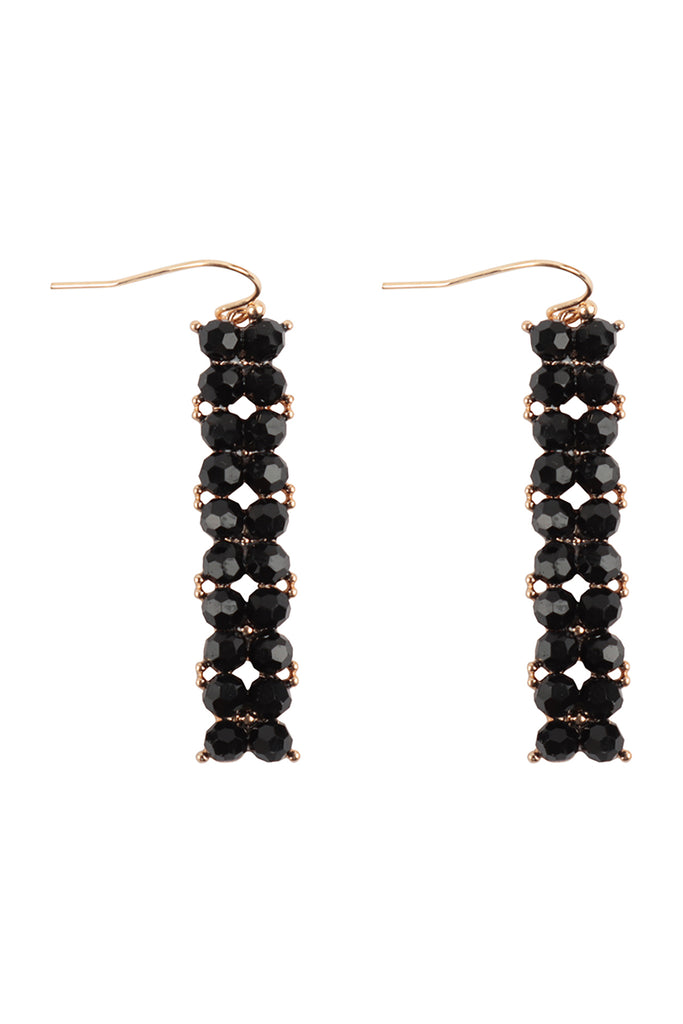 VERTICAL BAR SEMI STONE DROP EARRINGS